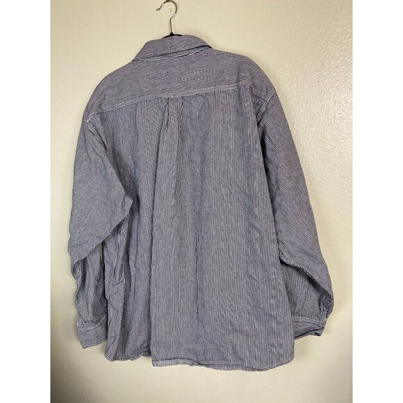 Ben Davis Heavyweight Cotton Hickory Striped Button Up Work Shirt Sz 3XL Shacket - Picture 15 of 16